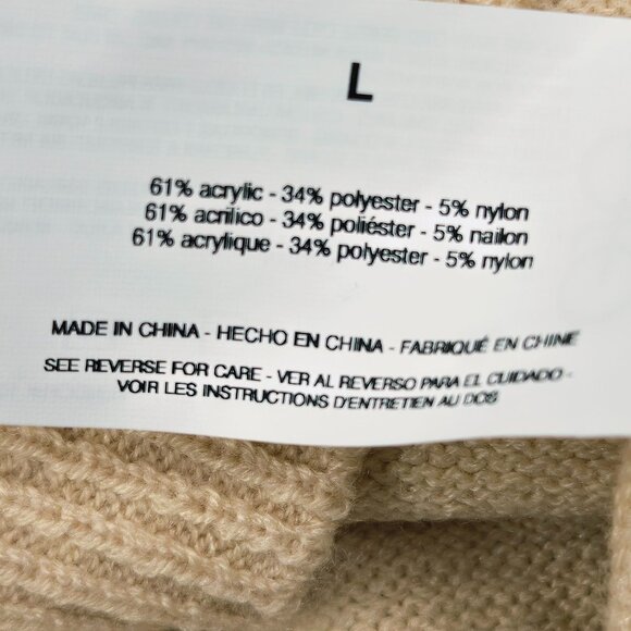 NWT CHRISTIAN SIRIANO CARAMEL POINTELLE LONG SLEEVE SWEATER LARGE MSRP $89 - Picture 10 of 11